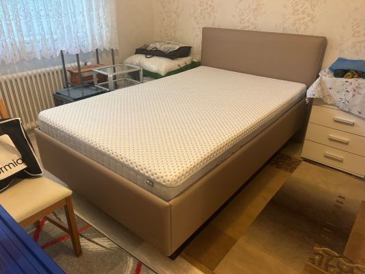 RUF COMPOSIUM Komfortbett 120x200 cm – Kunstleder taupe – sehr gepflegt